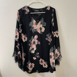 Astr floral blouse black XL